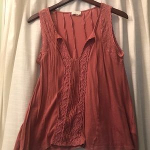 Dusty Pink/Red Anthropologie Tank